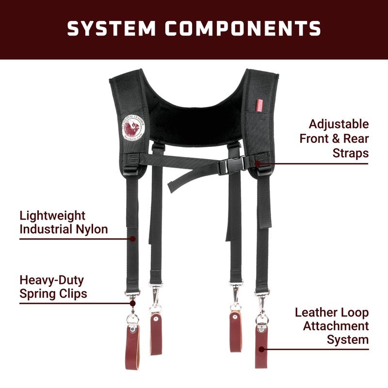 Occidental Leather Stronghold Light Suspenders - Ultra-Light Industrial Nylon Suspension Set - Includes Convenient Pockets - Made in USA - Image 3